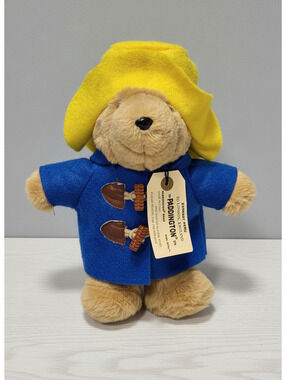 Paddington Bear Vintage Sears Plush Toy with Blue Coat and Yellow Hat Paddington